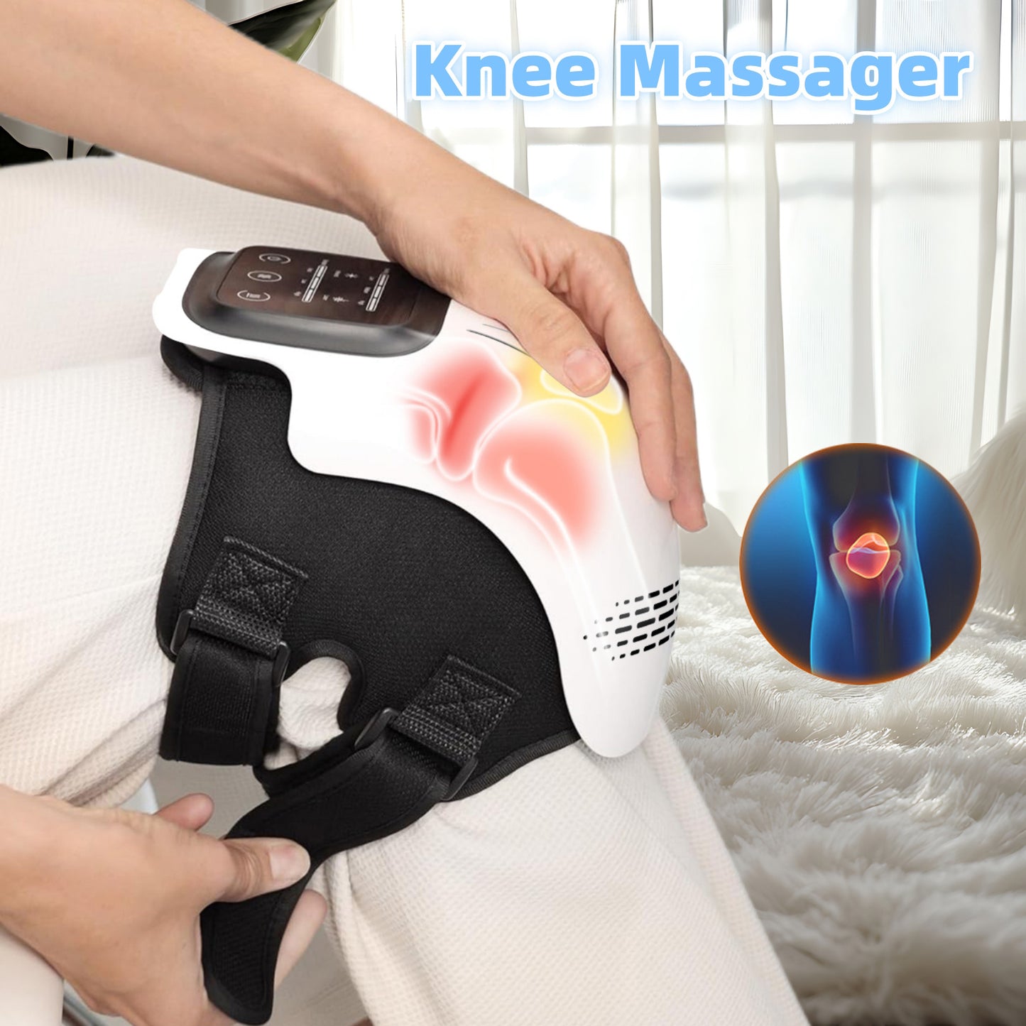 Smart Heat Rechargeable Knee Massager – Infrared Vibration Pain Relief